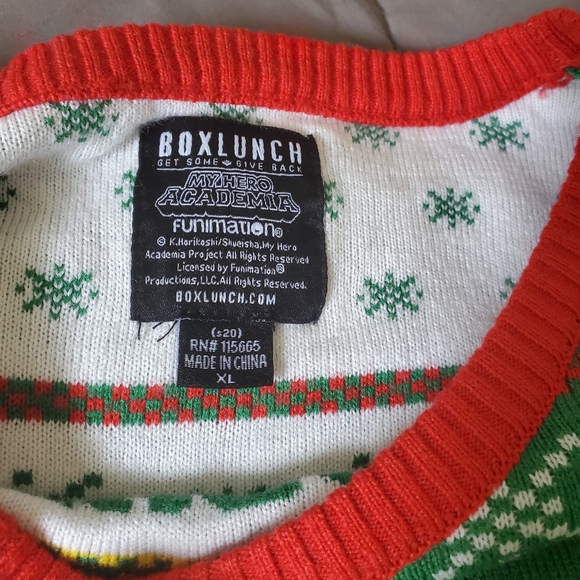 My Hero Academia BNHA Christmas Sweater XL Boxlunch Anime Knit Sweater - Picture 3 of 4